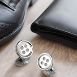 Gemelos Botón de Plata de Ley Deakin & Francis | C1194X0016