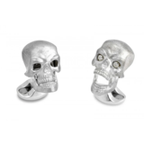 Gemelos de Calavera en Plata de Ley con Ojos de Diamante | C1585X0001