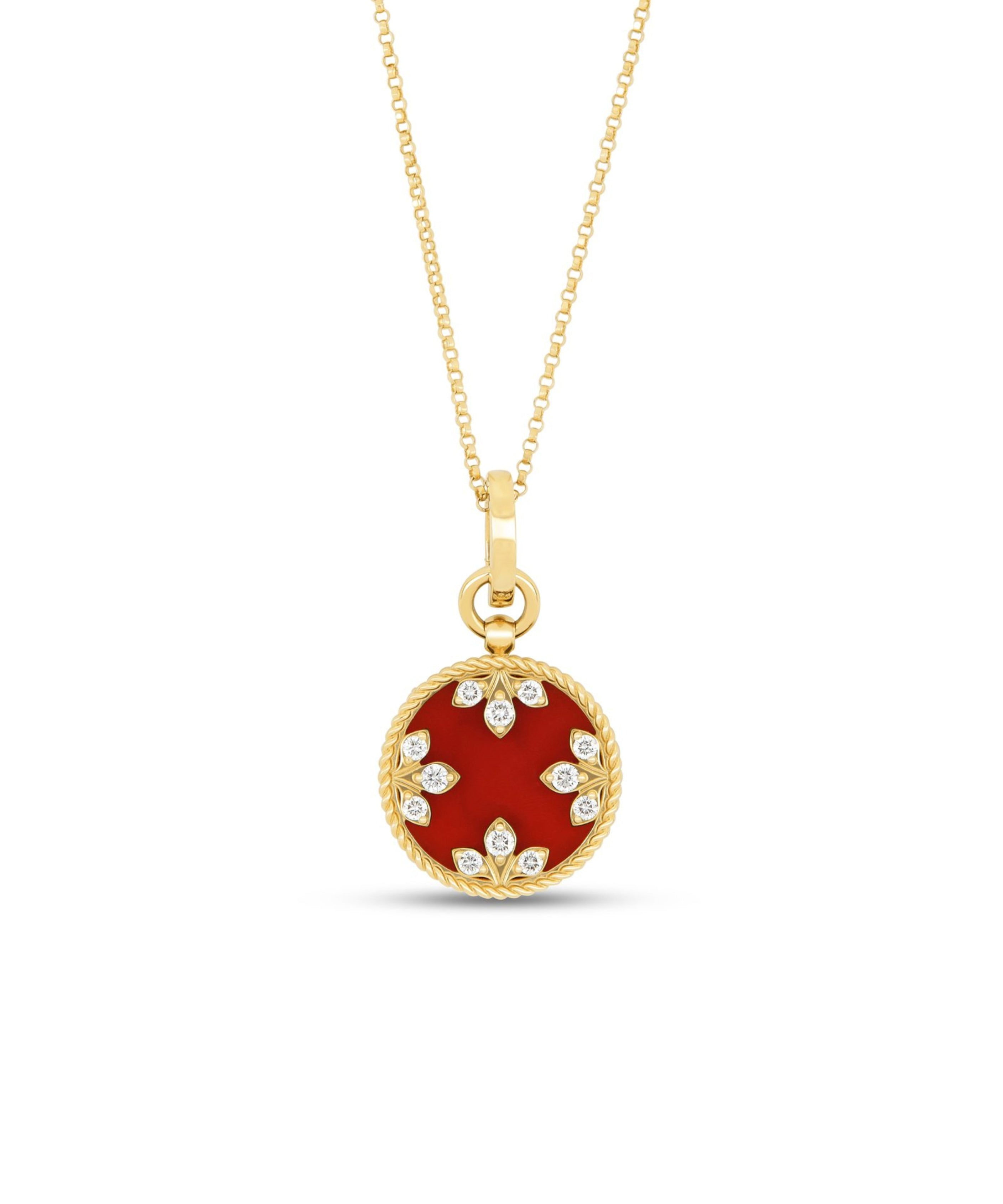 Colgante Venetian Medallions Roberto Coin en Oro Amarillo con Ágata roja y diamantes - ADV888CL2411_Y_045.00_05