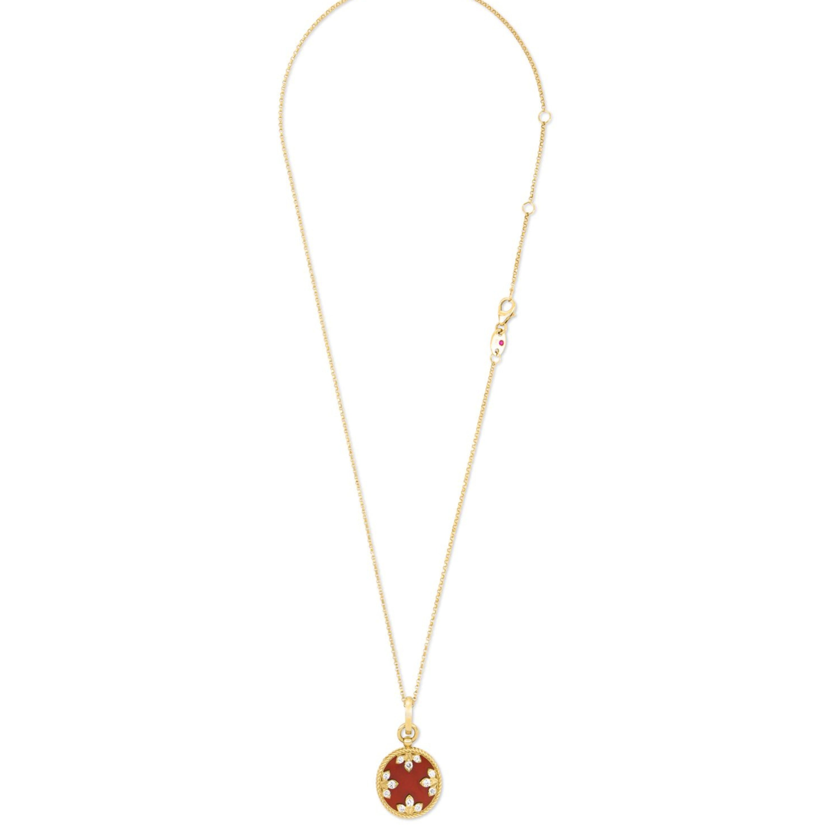 Colgante Venetian Medallions Roberto Coin en Oro Amarillo con Ágata roja y diamantes - ADV888CL2411_Y_045.00_05