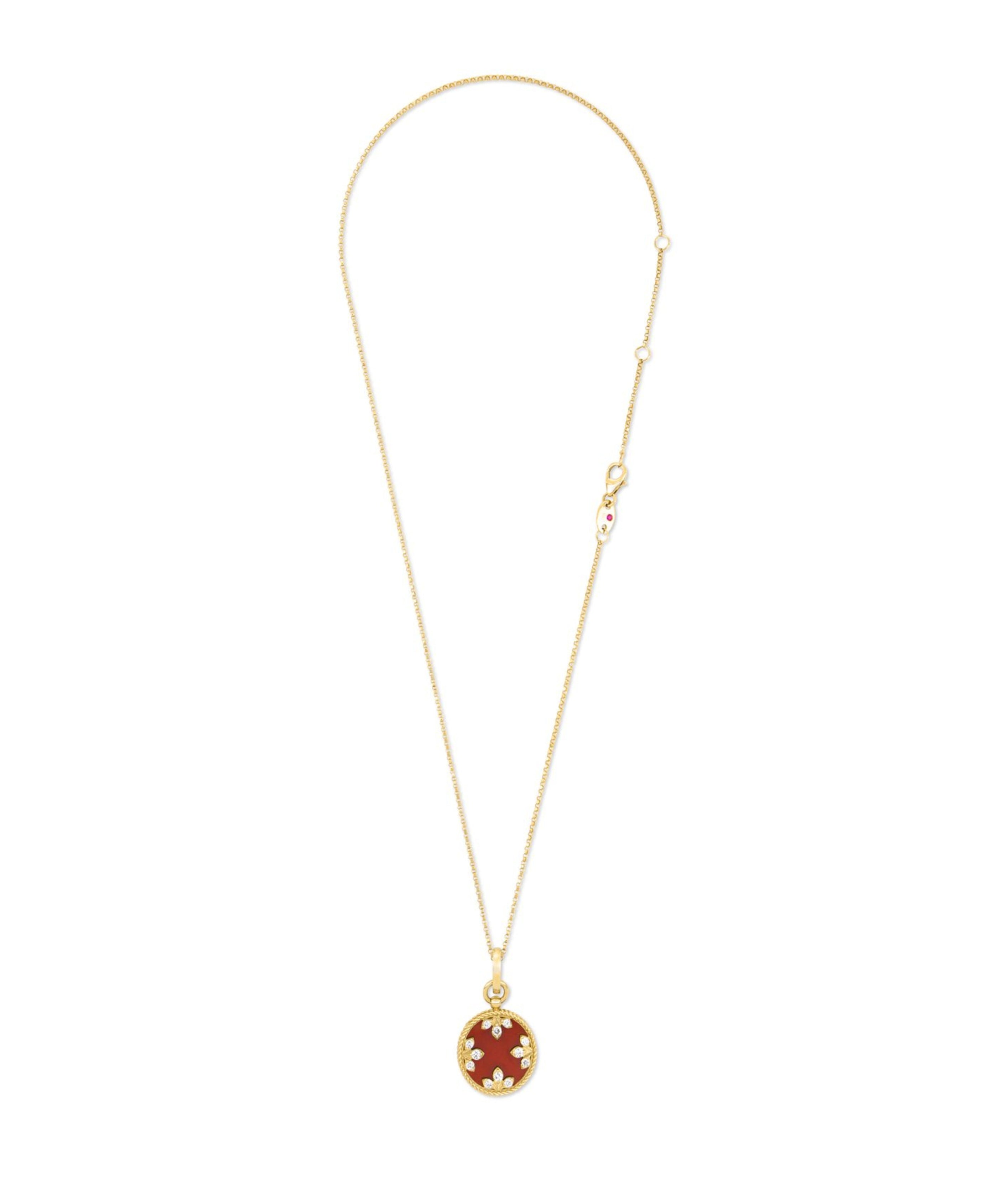 Colgante Venetian Medallions Roberto Coin en Oro Amarillo con Ágata roja y diamantes - ADV888CL2411_Y_045.00_05
