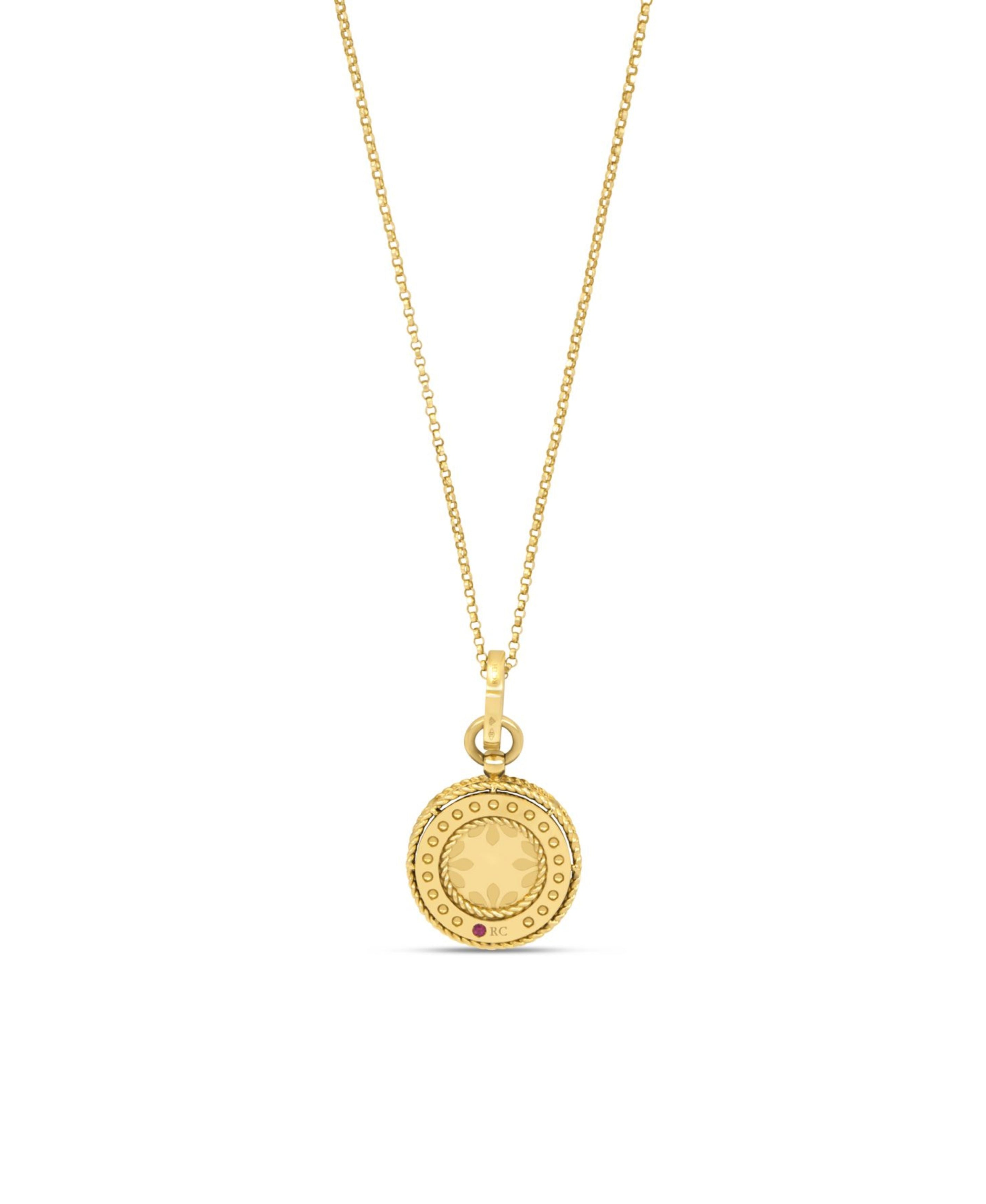 Colgante Venetian Medallions Roberto Coin en Oro Amarillo con Ágata roja y diamantes - ADV888CL2411_Y_045.00_05