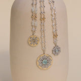 Collar DELCERRO Rayos Oro y Plata Espinela Cabujón | 10837