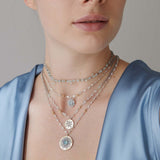Collar DELCERRO Rayos Oro y Plata Espinela Cabujón | 10836