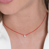 Collar Illusion Diamante de Redline Oro Amarillo Hilo Rojo