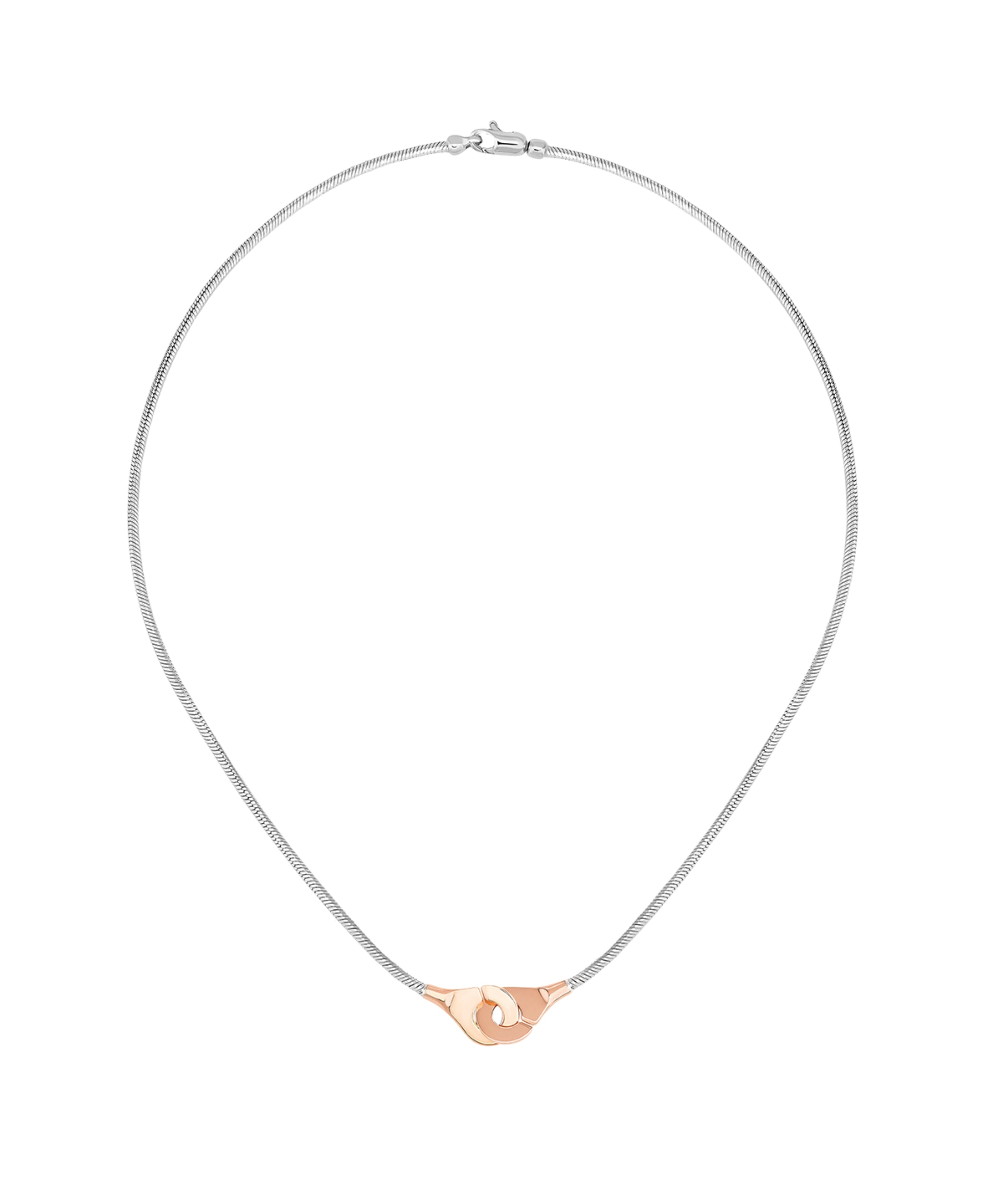 Collar Bicolor Menottes Dinh Van R12 en Plata y Oro Rosa - 652505