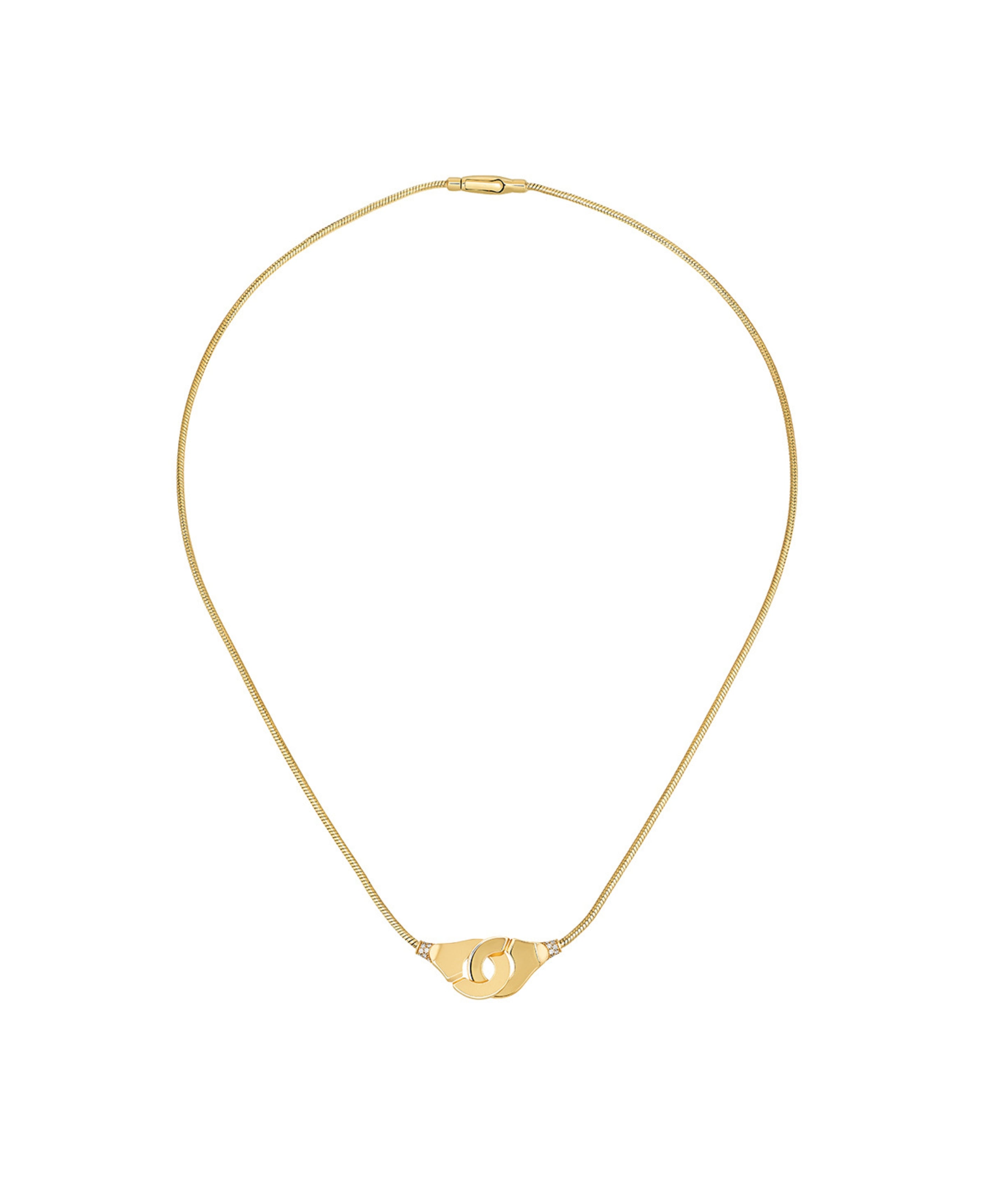 Collar Menottes Dinh Van R12 en Oro Amarillo y Diamantes - 652611