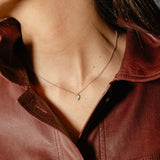 collar oro blanco con diamante en talla marquise