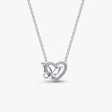 Collar Pandora Corazón y Mariposa Entrelazados | 394477C01-45