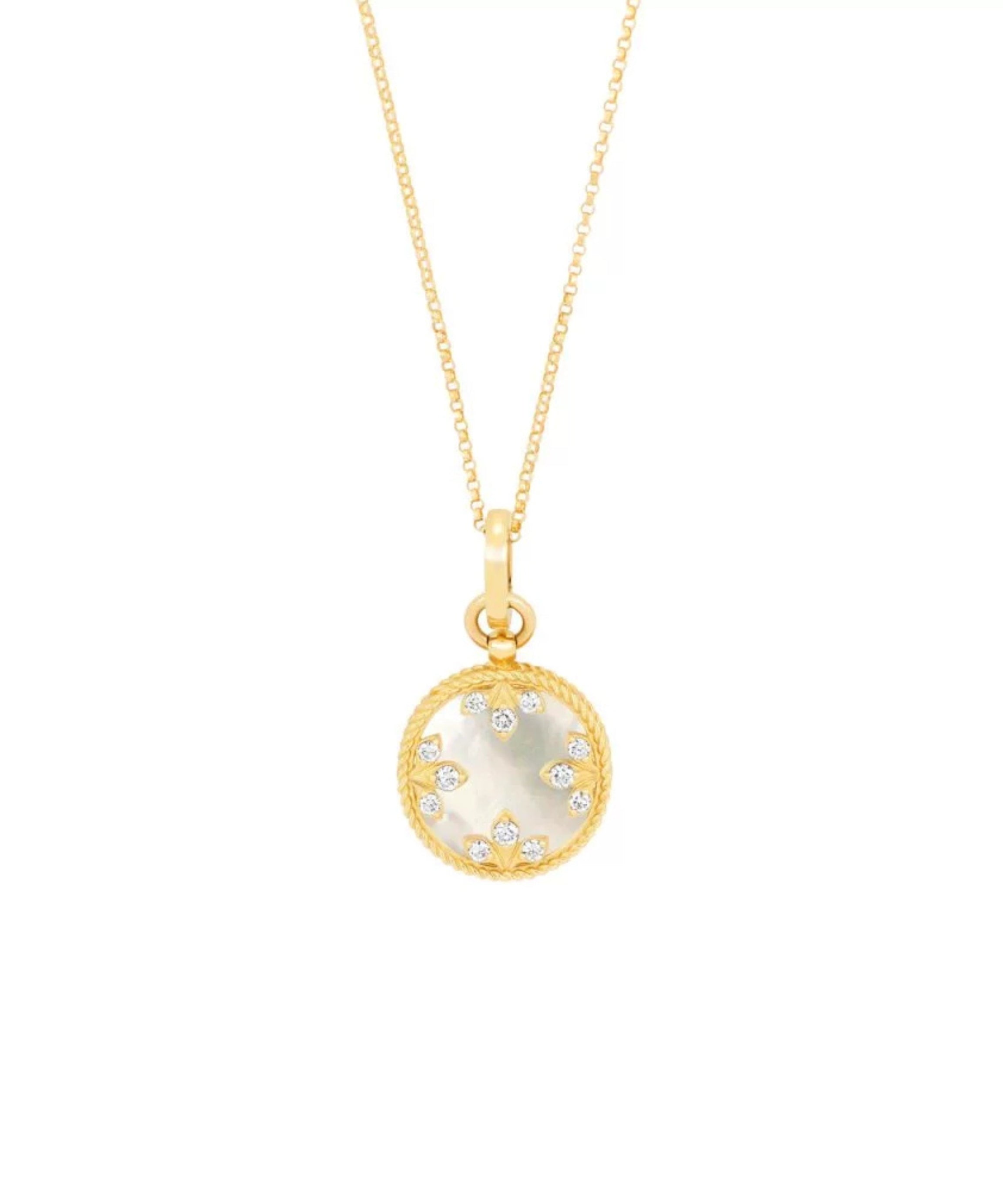 Collar Venetian Medallions en oro amarillo de 18 quilates con nácar y diamantes