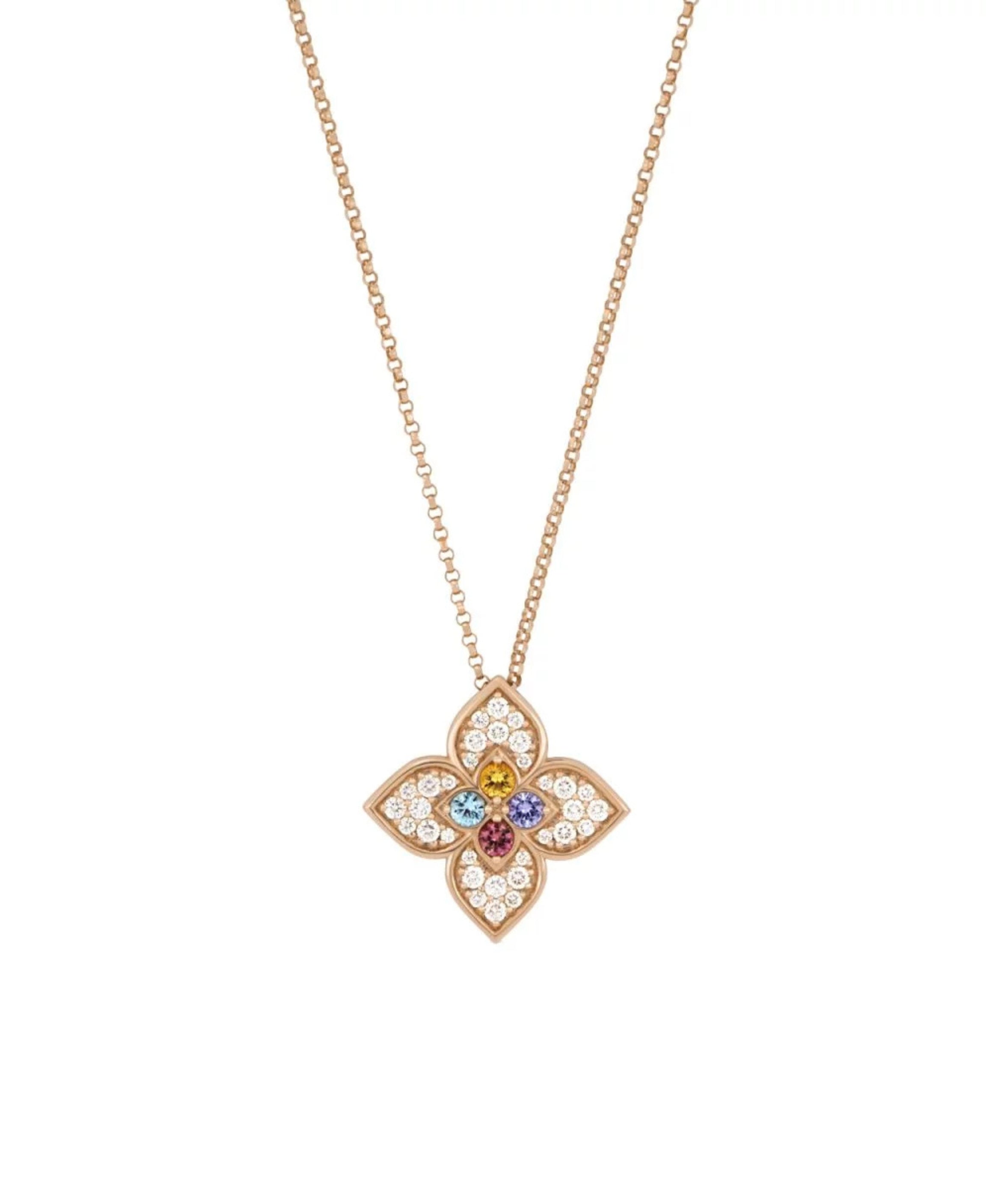 Collar Venetian Princess en oro rosa de 18 quilates con piedras preciosas y diamantes