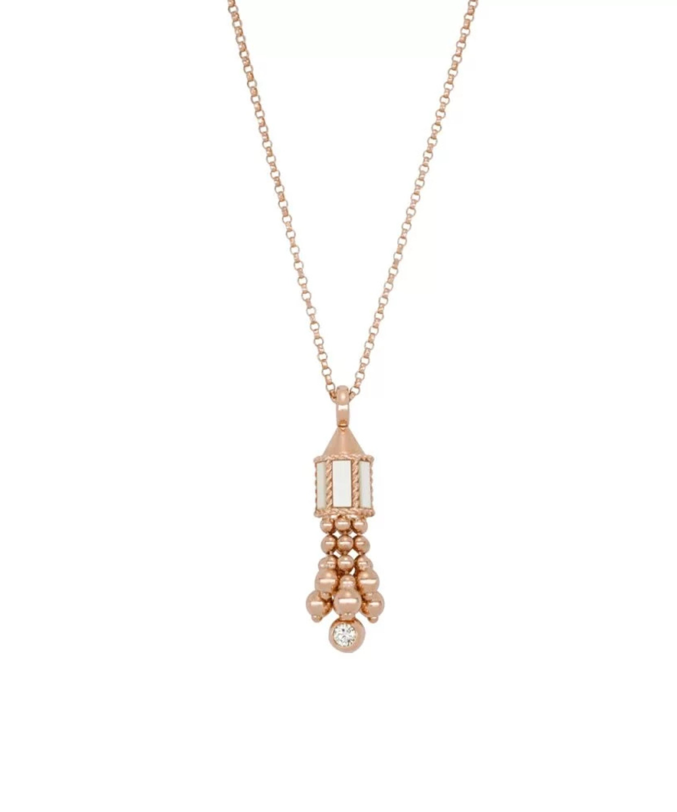 Collar de Oro Rosa Roberto Coin Art Deco con Nácar y Diamantes - ADV888CL2267_02
