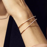 Pulsera Shewel Fina Oro Rosa y Diamantes