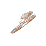 Anillo Satélite de Saudade Oro Rosa y Diamante Lágrima