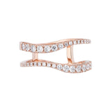 Anillo Sasa 2 Rails Oro Rosa y Diamantes