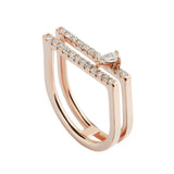 Anillo Herité Doble Oro Rosa y Diamantes