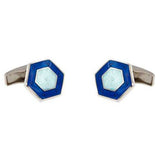 Gemelos Antora Geométrico Esmalte Azul | 389PGE550