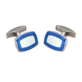 Gemelos Antora Rectangular Esmalte Azul | 389PGE551