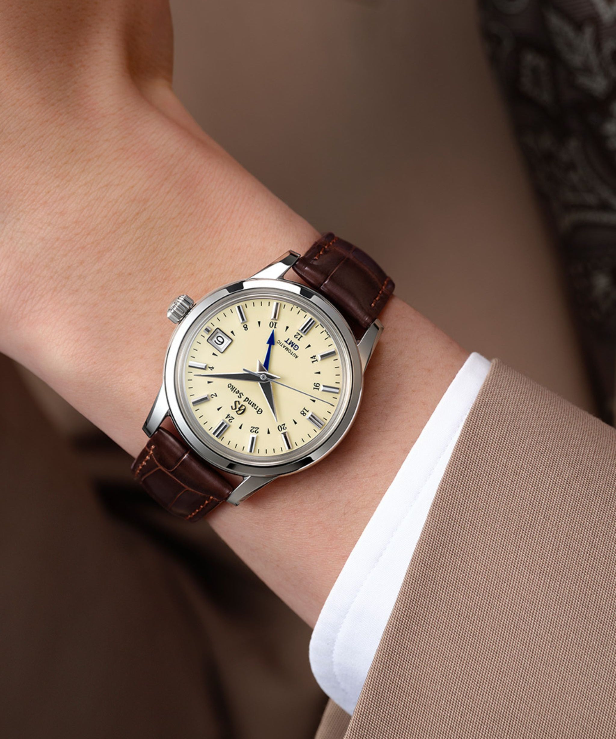 Grand Seiko Elegance GMT Marfil Acero 39,5 mm | SBGM221G