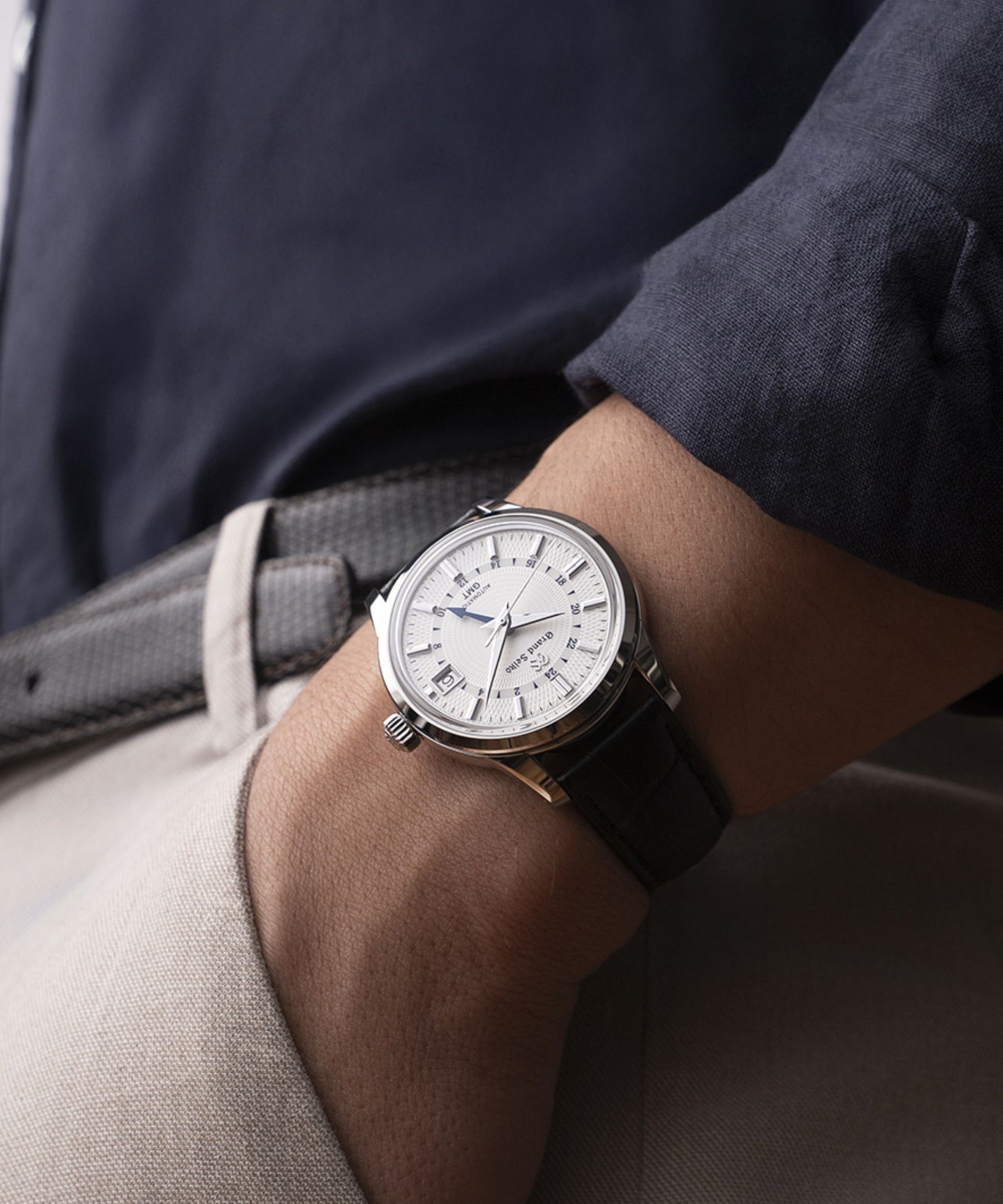Grand Seiko Elegance Snowdrop GMT Blanco Acero 39,5mm | SBGM255G