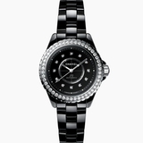 Chanel J12 Black Cerámica Con Bisel De Diamantes 33 mm | H10474