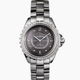 Chanel J12 Grey Cerámica Con Bisel De Diamantes 38 mm | H2566