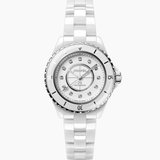 Chanel J12 White Calibre 12.2 Cerámica Con Diamantes 33 mm | H9741