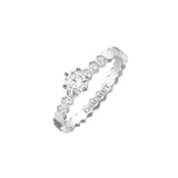 Anillo Solitario con Diamantes Laterales Bee de Chaumet Oro Blanco