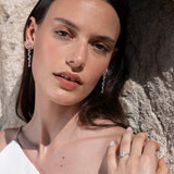 Pendientes Largos de Diamantes con caída orgánica