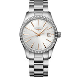 Longines Conquest Classic Cuarzo Diamantes Plateado Acero 34 mm | L2.386.0.72.6
