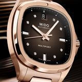 MIDO Multifort TV 35 Automático Diamantes Marrón PVD Oro Rosa 35 mm | M049.307.33.296.00