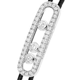 Pulsera Cordón Negro Con Pavé Messika Care(s)