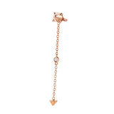 Pendiente Mattioli Eve-R De Botón Individual Largo Con Diamante En Oro Rosa | MRI137R007W