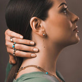 Pendiente Mattioli Eve-R De Botón Individual Largo Con Diamante En Oro Rosa | MRI137R007W