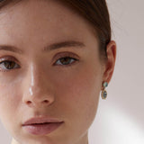 Pendientes DELCERRO Oro y Plata Calcedonia Orla Bisel | 10850