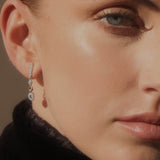 Pendientes Largos DELCERRO Oro Círculo Azul | 11031