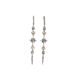 Pendientes Largos DELCERRO Oro y  Plata Luna Oro | 10894