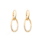 Pendientes colgantes con aro en oro amarillo con diamantes