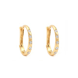 Pendientes de aro pequeño en oro amarillo con diamantes