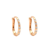 Pendientes de aro pequeño en oro rosa con diamantes