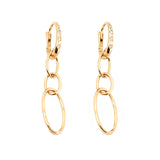 Pendientes largos con aros enlazados en oro amarillo con diamantes