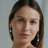 Pendientes Largos Etrellas DELCERRO  Plata, Perla y Calcedonia | 10593