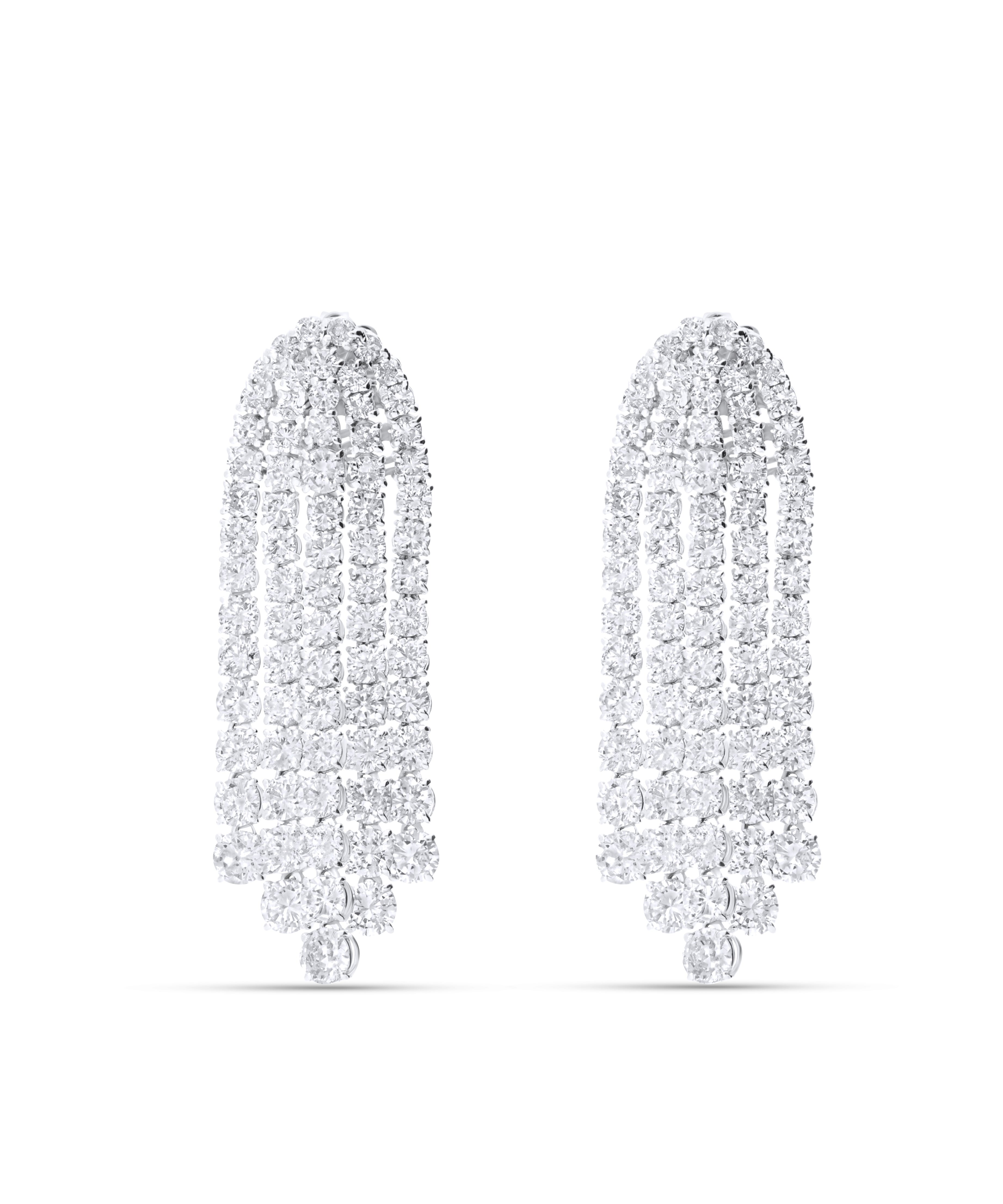Pendientes Rivière con Diamantes 11,80 cts en Oro Blanco