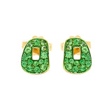 Pendientes Mattioli De Botón Mini Puzzle Tsavoritas Verde En Oro Rosa | MOR054G109T