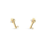 Pendientes Barra con Diamantes en Oro Amarillo