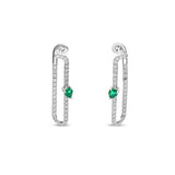Pendientes Line Esmeralda y Diamantes