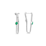 Pendientes Line Esmeralda y Diamantes