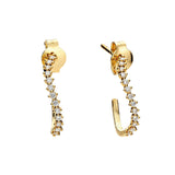 Pendientes Aro Ondulados en Oro Amarillo con Diamantes