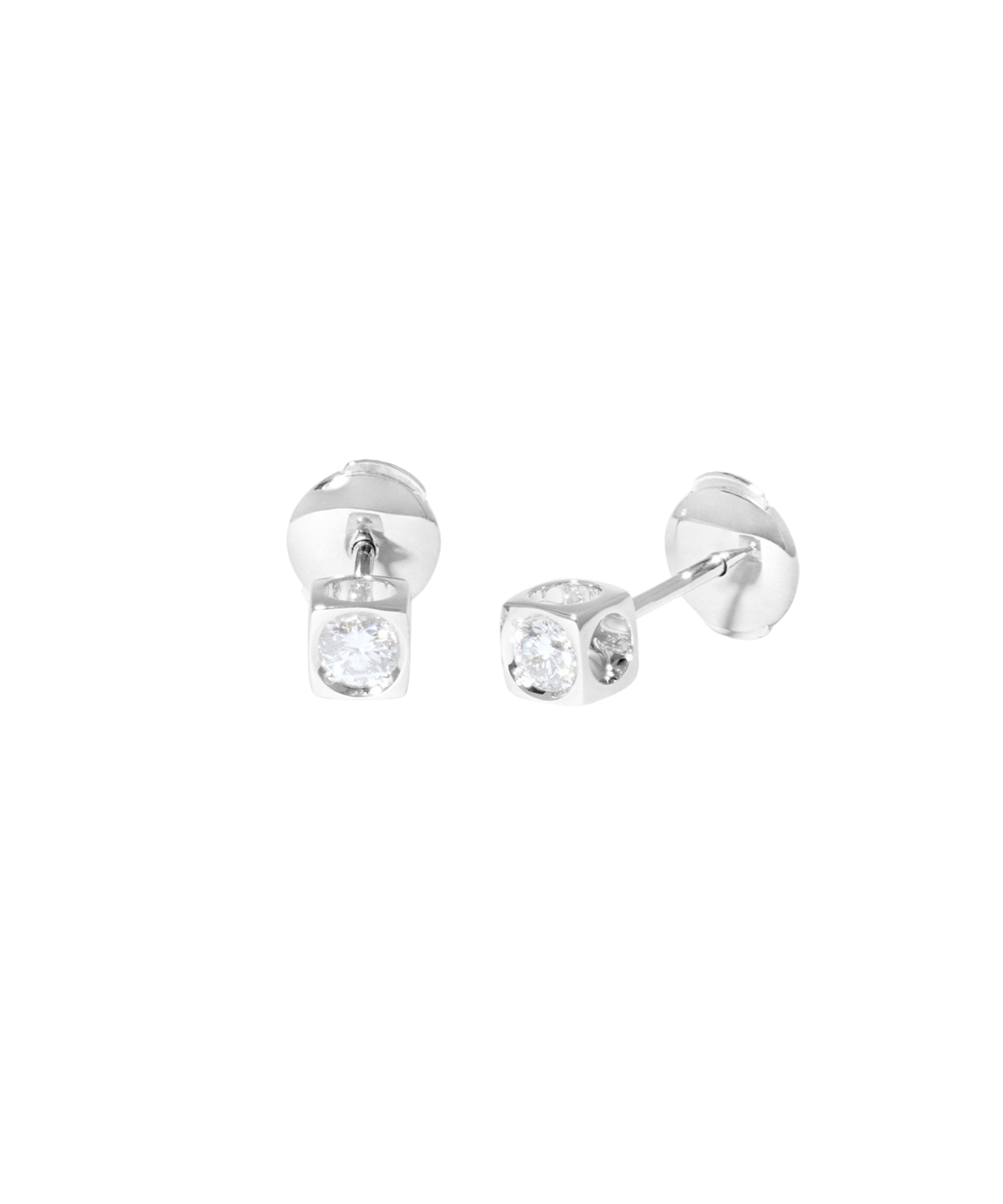 Pendientes Botón Le Cube Diamant Dinh Van en Oro Blanco - 808312