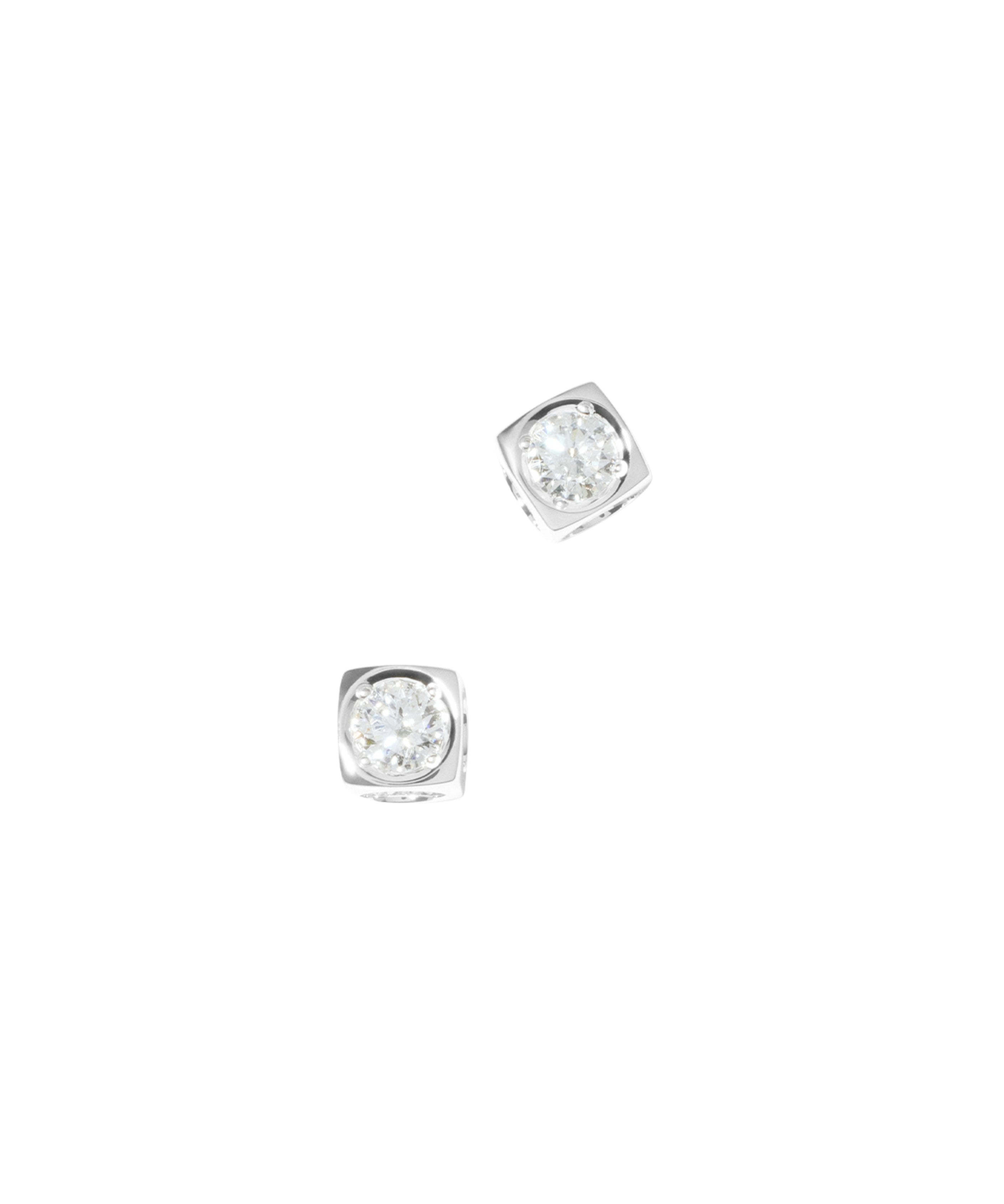 Pendientes Botón Le Cube Diamant Dinh Van en Oro Blanco - 808312